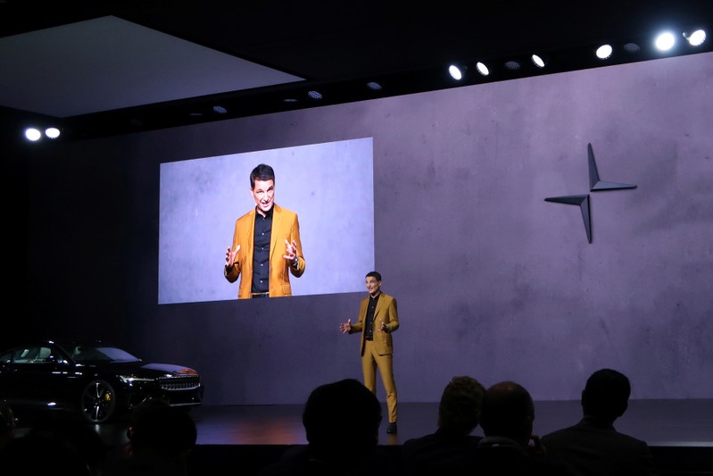 Thomas Ingenlath, Chief Executive Officer of Polestar speaks during a launch event in Shanghai