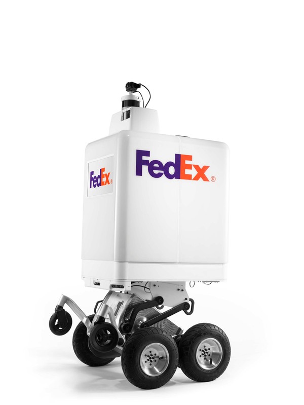 A handout photo of a FedEx SameDay bot, an autonomous same-day delivery robot which will be tested this summer in Memphis and other cities