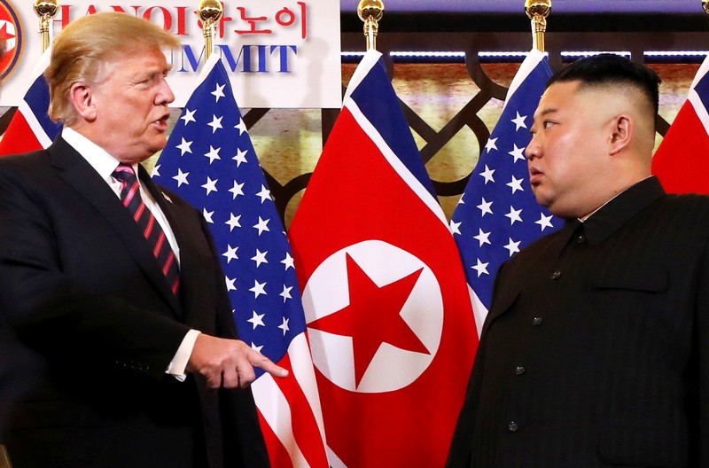 U.S. President Donald Trump meets with North Korean leader Kim Jong Un in Hanoi
