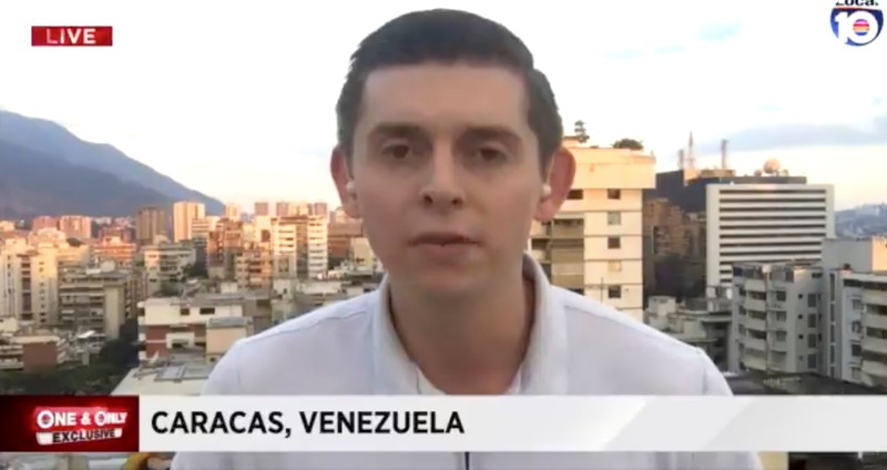 American journalist Cody Weddle speaks in Caracas