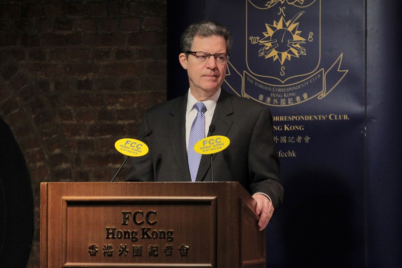 Sam Brownback, U.S. ambassador for International Religious Freedom, attends the Hong Kong Foreign Correspondents' Club in Hong Kong