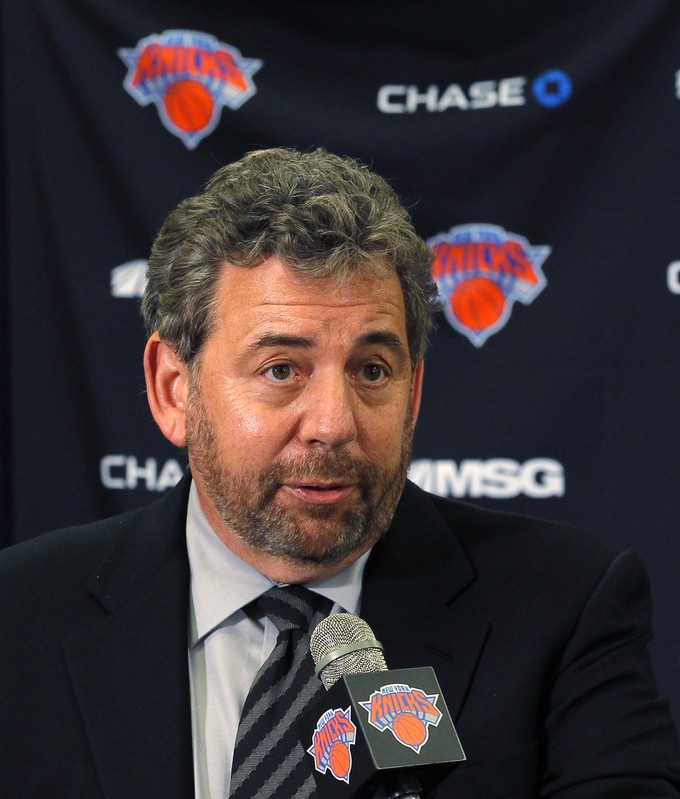 New York Knicks owner Dolan speaks during a news conference announcing the team's new head coach in New York