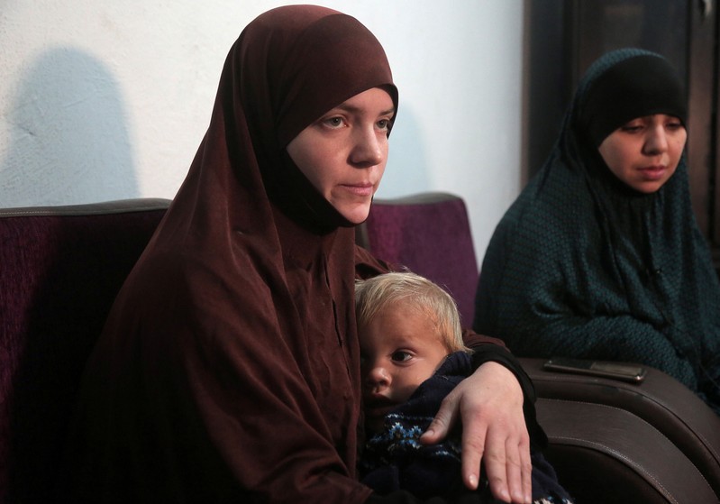 Belgian women Tatiana Wielandt and Bouchra Abouallal, each 26, who joined Islamic State in Syria are pictured in Ain Issa