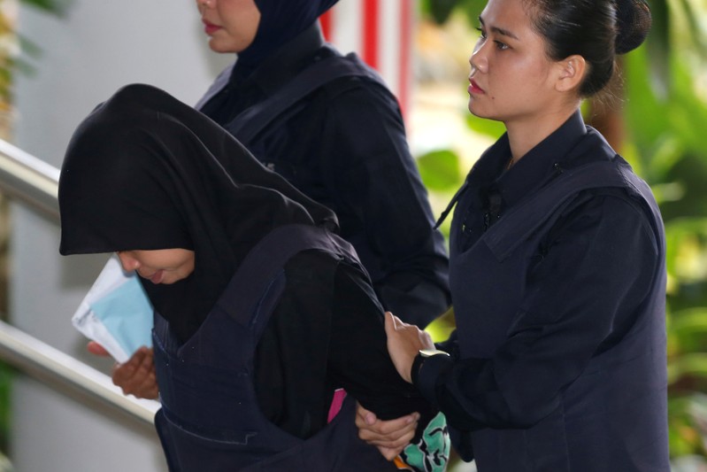 Indonesian Siti Aisyah arrives at the Shah Alam High Court on the outskirts of Kuala Lumpur