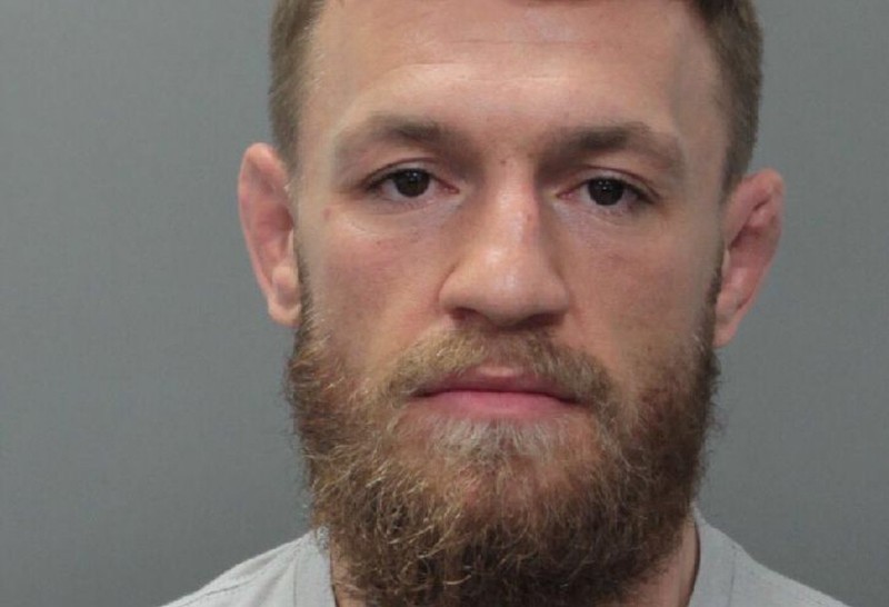 FILE PHOTO: UFC fighter Conor McGregor appears in a police booking photo at Miami-Dade County Jail in Miami