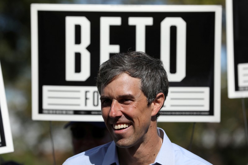 FILE PHOTO: U.S. Rep. Beto O'Rourke (D-TX), candidate for U.S. Senate greets supporters at a campaign rally in Plano