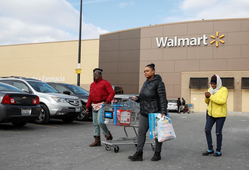 FILE PHOTO: Shoppers at a Walmart store in Chicago Illinois