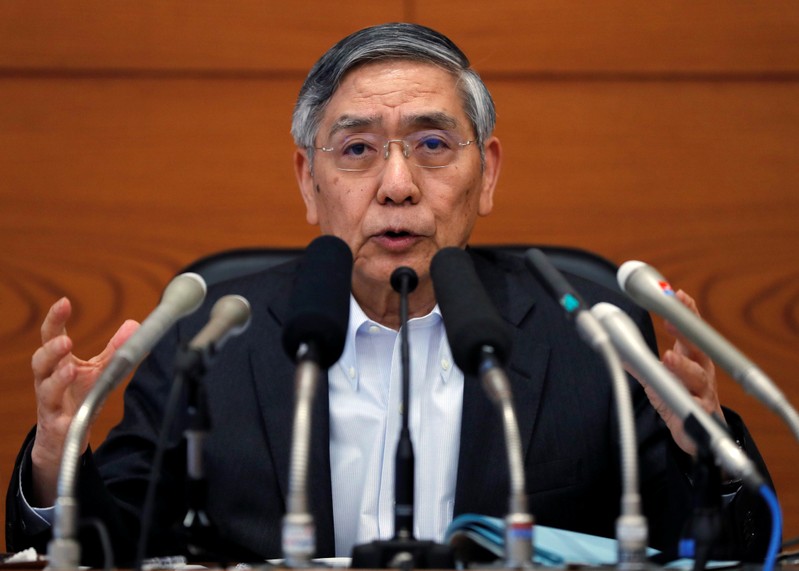 BOJ Governor Kuroda attends a news conference at the BOJ headquarters in Tokyo