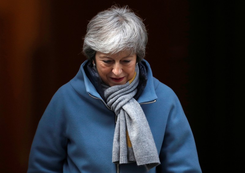 Britain's Prime Minister Theresa May is seen outside Downing Street in London