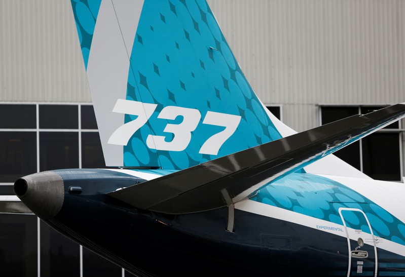 The first Boeing 737 MAX 7 is unveiled in Renton