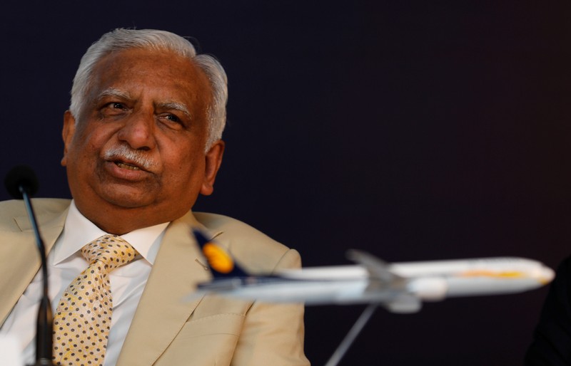 Naresh Goyal, Chairman of Jet Airways speaks during a news conference in Mumbai