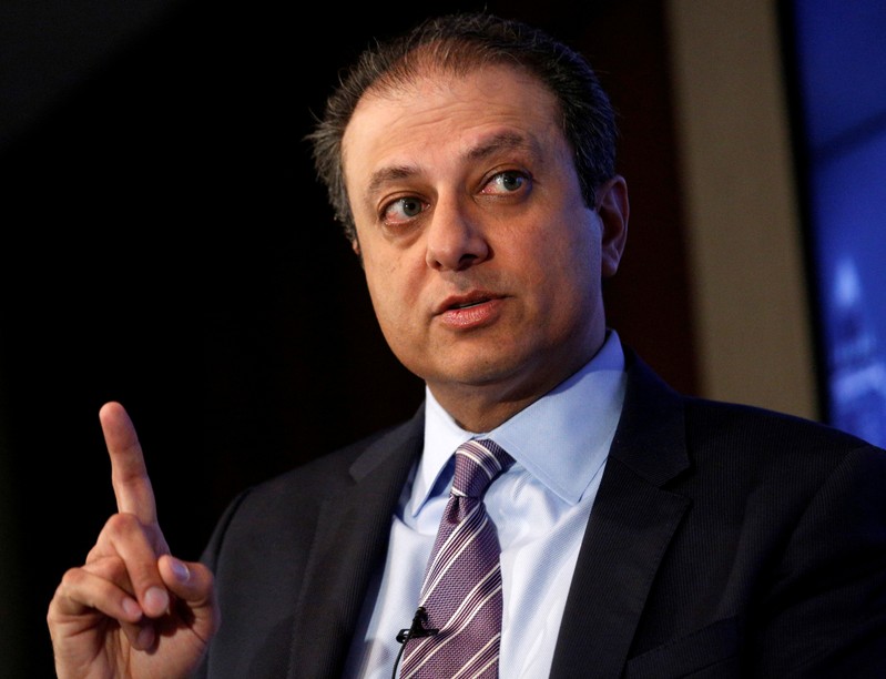 FILE PHOTO: U.S. Attorney for the Southern District of New York Preet Bharara speaks during a Reuters Newsmaker event in New York