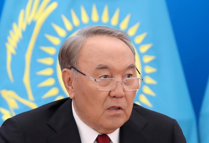 FILE PHOTO: Kazakh President Nazarbayev speaks during his annual state-of-the-nation address at the Akorda presidential residence in Astana