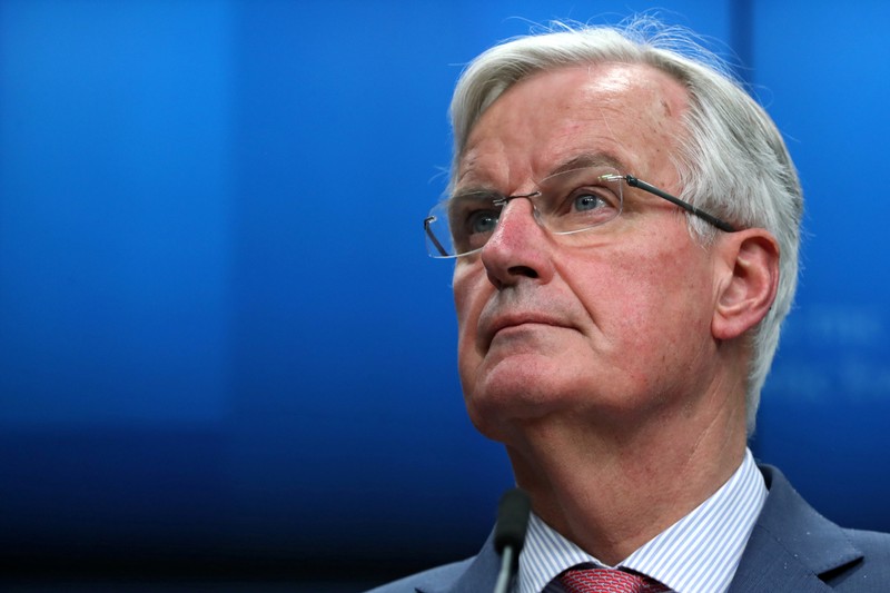 EU chief Brexit negotiator Barnier holds a news conference after a General Affairs Council on Article 50 in Brussels