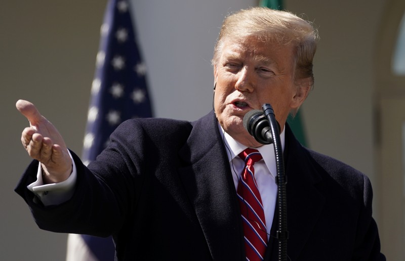 U.S. President Donald Trump and Brazil's President Jair Bolsonaro hold a joint news conference at the White House in Washington