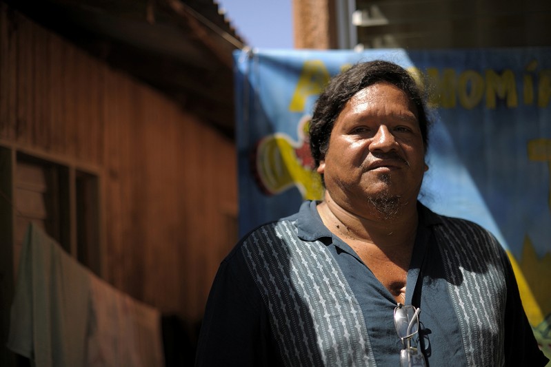 Sergio Rojas indigenous land activist is pictured during a interview in Salitre, Buenos Aires de Puntarenas