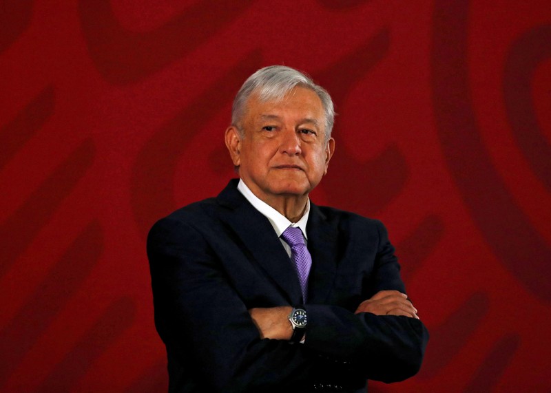 FILE PHOTO: Mexico's President Andres Manuel Lopez Obrador attends a news conference at the National Palace in Mexico City