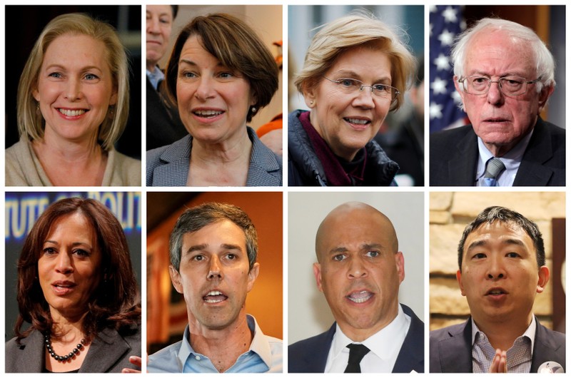 Combination photo of 2020 Democratic presidential candidates