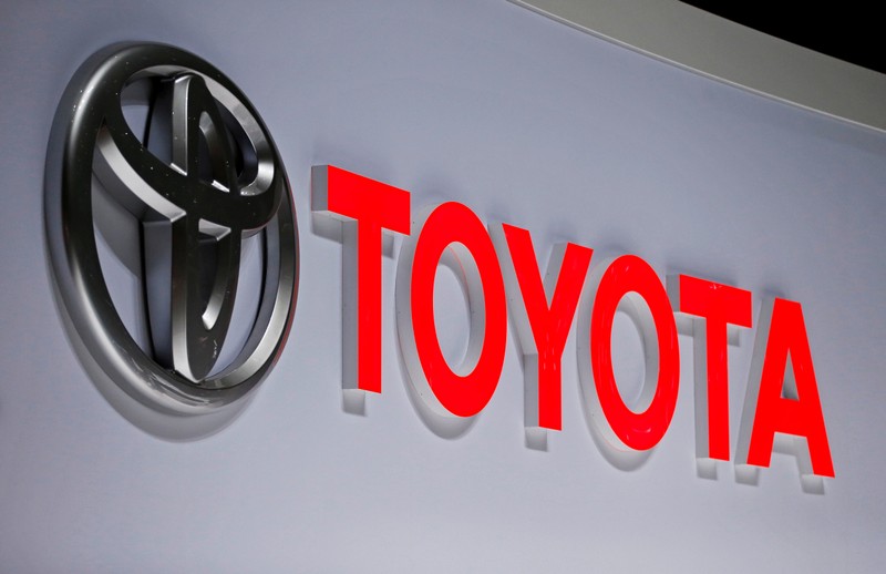 FILE PHOTO : A Toyota logo is displayed at the 89th Geneva International Motor Show in Geneva