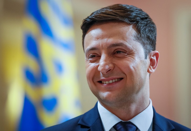 Volodymyr Zelenskiy, Ukrainian comic actor and candidate in the upcoming presidential election, takes part in a production process of Servant of the People series in Kiev