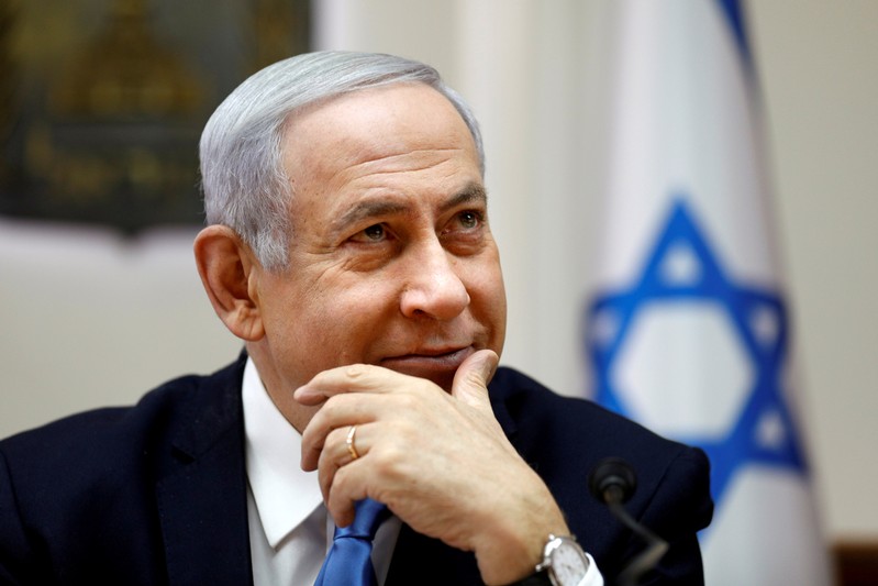 FILE PHOTO: Israeli Prime Minister Benjamin Netanyahu attends the weekly cabinet meeting in Jerusalem