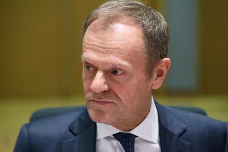 President of the European Council Donald Tusk is seen at the start of EU Tripartite Social Summit in Brussels