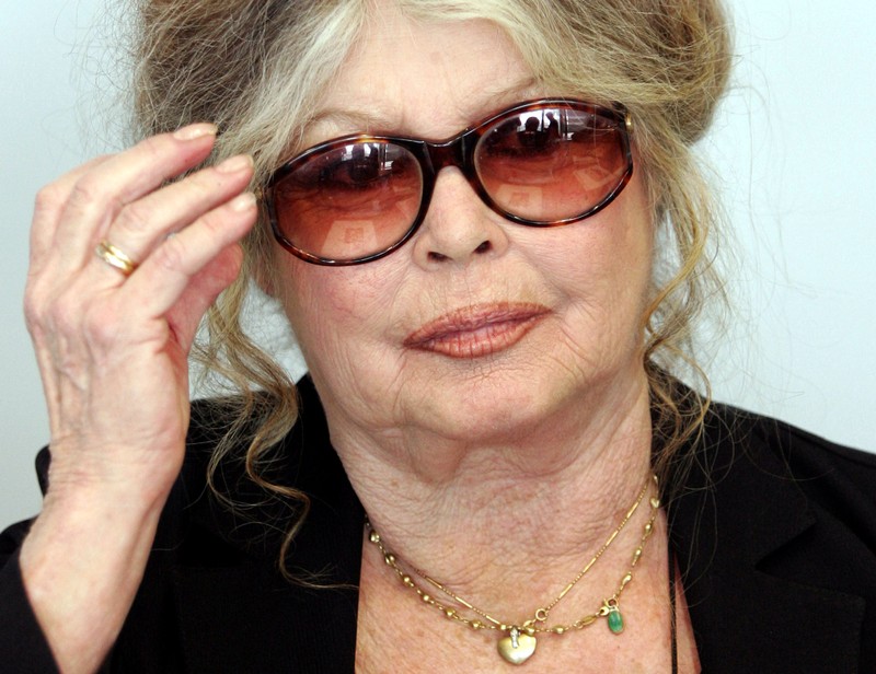 FILE PHOTO: Brigitte Bardot the former French film star turned animal rights activist gestures as she speaks to ..