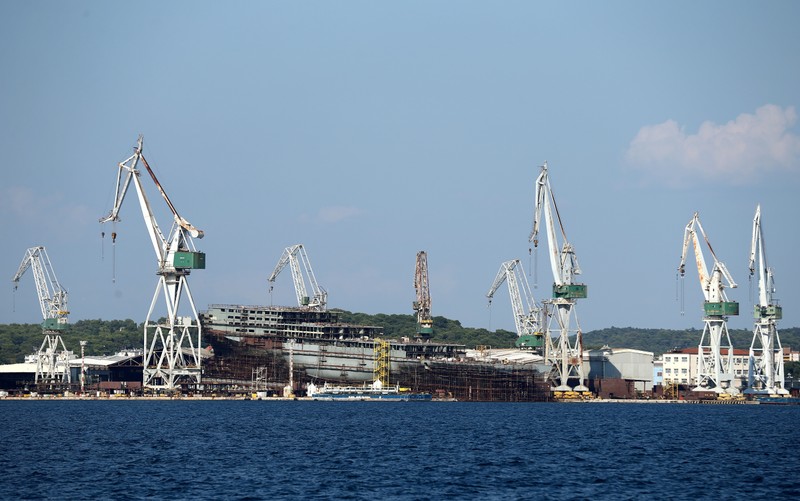 FILE PHOTO: Part of Uljanik shipyard is seen in Pula