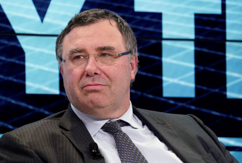 FILE PHOTO: Patrick Pouyanne, Chairman of the Board and Chief Executive Officer of Total, attends the World Economic Forum (WEF) annual meeting in Davos