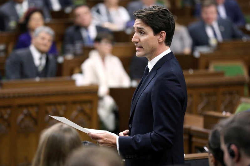 Canada's PM Trudeau speaks during Question Period on Parliament Hill in Ottawa