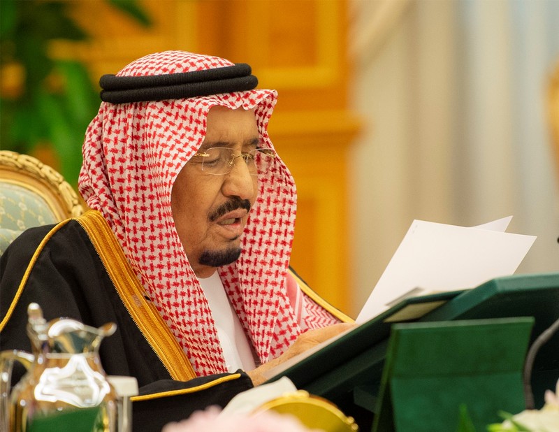 FILE PHOTO - Saudi Arabia's King Salman bin Abdulaziz Al Saud attends the 2019 budget meeting in Riyadh