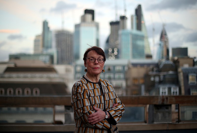 FILE PHOTO: Catherine McGuinness, Chairman of the Policy and Resources Committee of the City of London Corporation, poses for a photograph in London