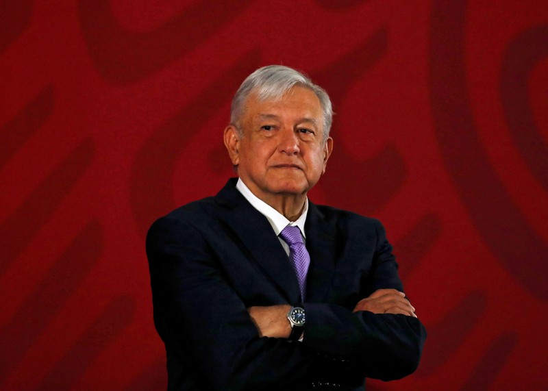 FILE PHOTO: Mexico's President Andres Manuel Lopez Obrador attends a news conference at the National Palace in Mexico City