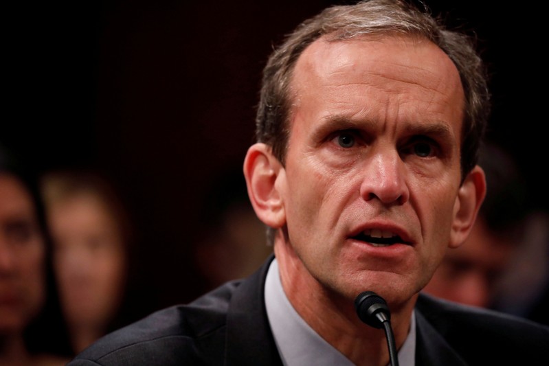 FILE PHOTO: Google Senior Vice President and General Counsel Kent Walker appears before the House Intelligence Committee to answer questions related to Russian use of social media to influence U.S. elections, on Capitol Hill in Washington
