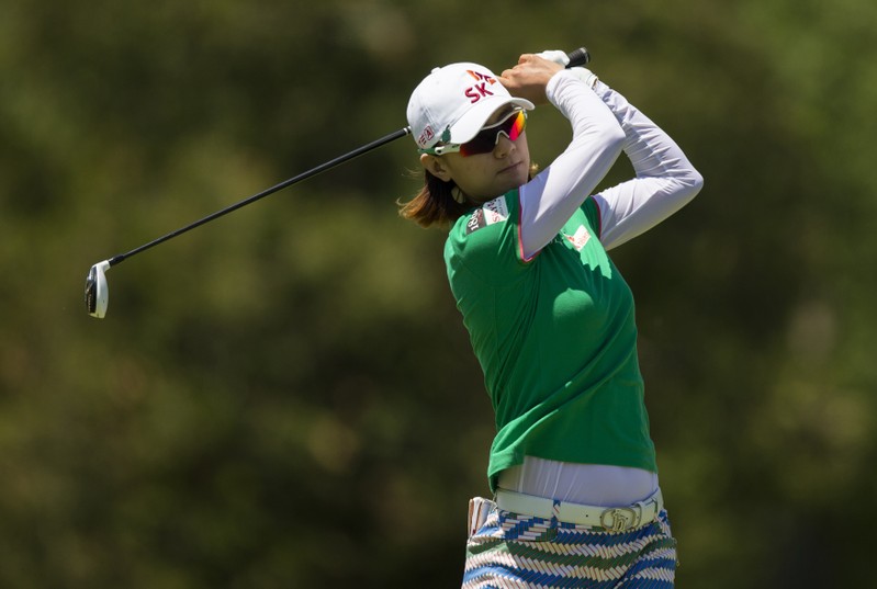 Choi of South Korea tees off during the Manulife Financial LPGA Classic women's golf tournament in Waterloo