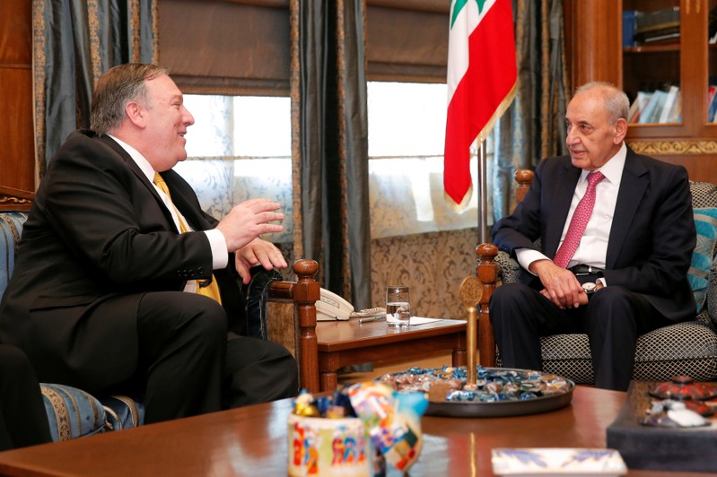 U.S. Secretary of State Mike Pompeo meets with Lebanese Parliament Speaker Nabih Berri