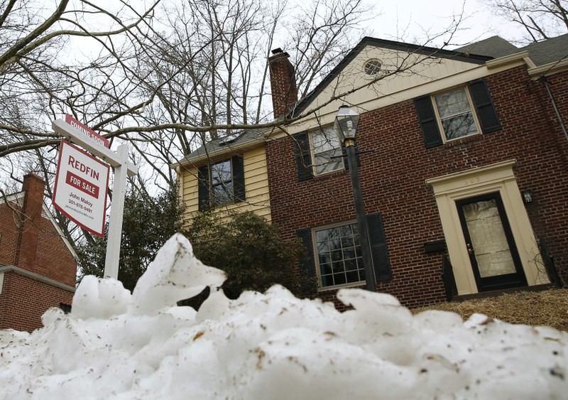 An existing home for sale is seen in Silver Spring Maryland