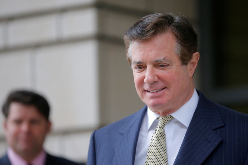 FILE PHOTO: Paul Manafort, former campaign chairman for U.S. President Donald Trump, departs after a hearing at U.S. District Court in Washington