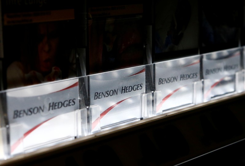 FILE PHOTO: Packs of Benson & Hedges cigarettes are on display in a tobacco shop in Vienna
