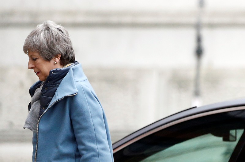 Britain's Prime Minister Theresa May is seen outside Downing Street in London