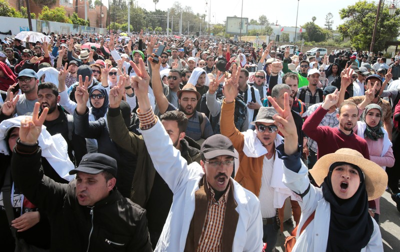 Teachers protest for better work conditions in Rabat