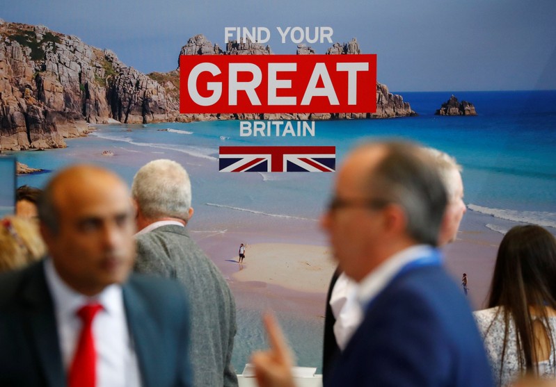 The booth of Britain is seen during the International Tourism Trade Fair ITB in Berlin