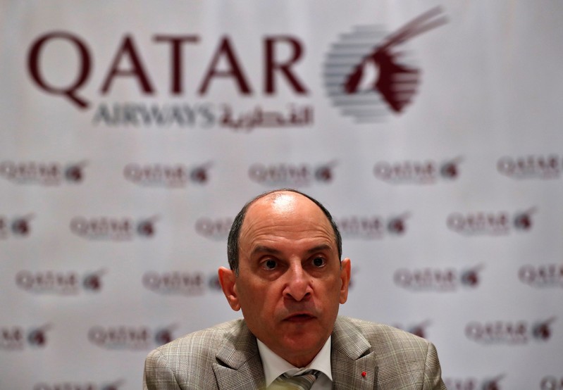 FILE PHOTO - Akbar Al Baker, Qatar Airways CEO, talks to media during a roundtable conference in New Delhi