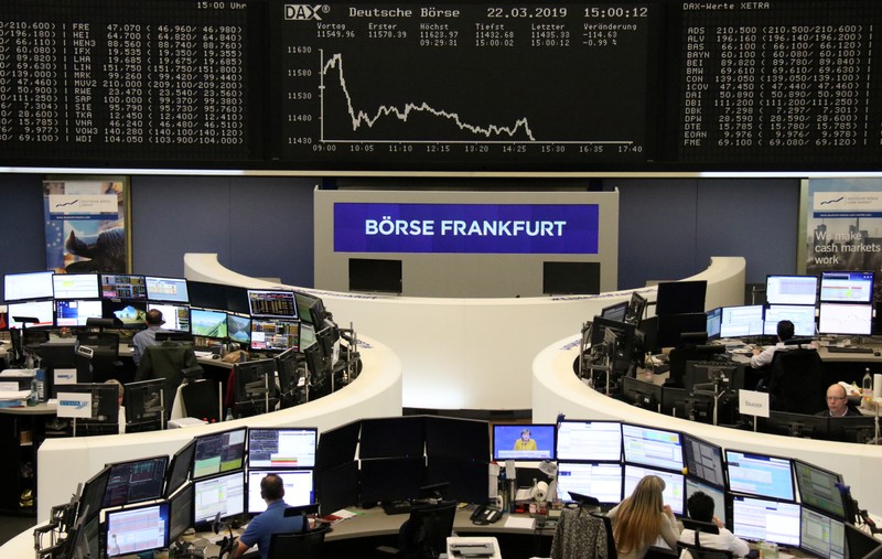 The German share price index DAX graph at the stock exchange in Frankfurt