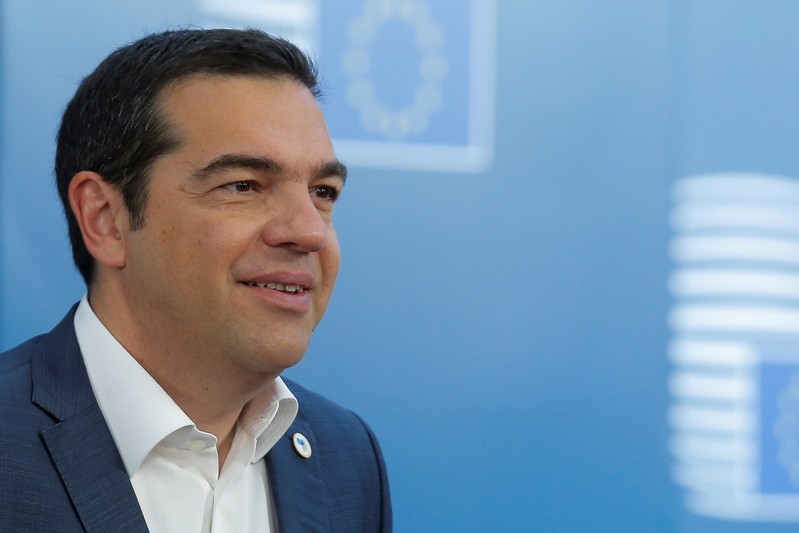 FILE PHOTO: Greek Prime Minister Alexis Tsipras arrives at a European Union leaders summit in Brussels