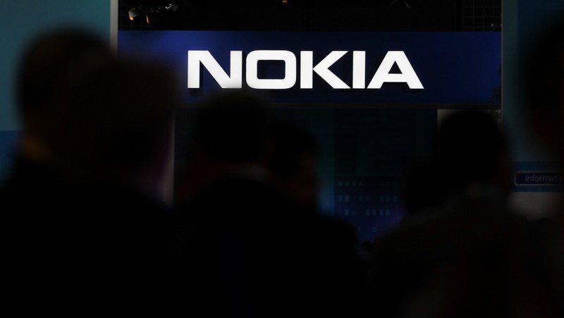 Nokia logo is seen at the Mobile World Congress in Barcelona