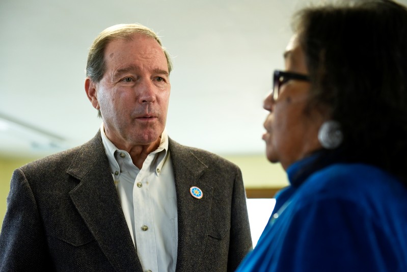 FILE PHOTO: Sen. Tom Udall visits the Standing Rock Reservation near Fort Yates