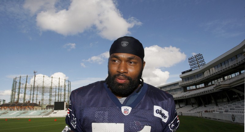 FILE PHOTO: New England Patriots Jerod Mayo speaks to reporters before training at the Oval Cricket Ground ahead of their NFL game against Tampa Bay Buccaneers in London