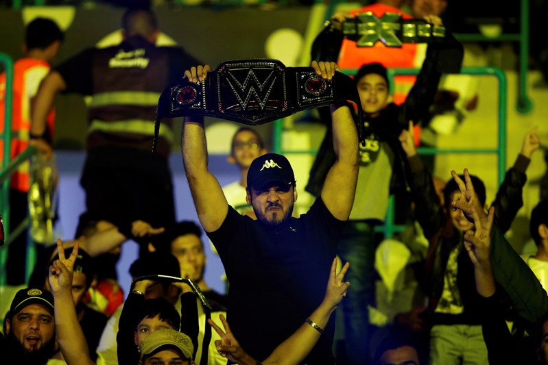 FILE PHOTO: Saudi fans watch the WWE