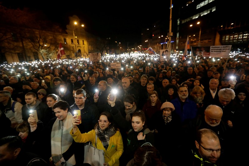 FILE PHOTO: First anniversary of the murder of the investigative reporter Jan Kuciak and his fiancee Martina Kusnirova in Bratislava